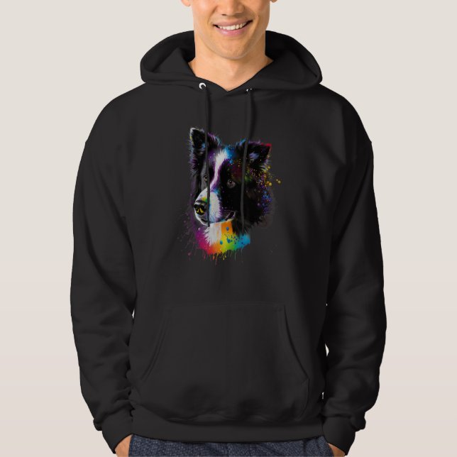 Sweet Border Collie Dog Portrait_6 Hoodie (Vorderseite)