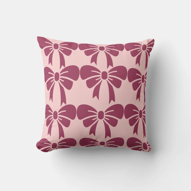 **"Sweet Bows - Soft Pink Decorative Throw Pillow" Kissen (Vorderseite)