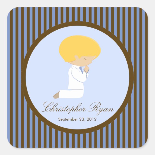 Sweet Boy First Holy Communion Sticker Brown (Devant)