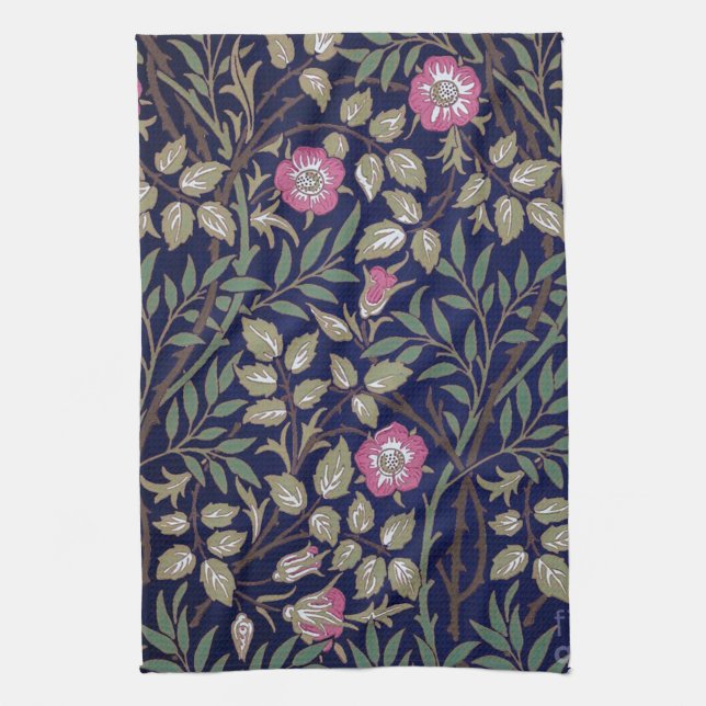 Sweet Briar, William Morris Geschirrtuch (Vertikal)