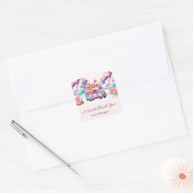 Sweet Budget CandyLane Kindersticker Quadratischer Aufkleber (Umschlag)