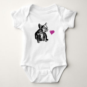 Sweet Bulldog Hund Heart Baby Jersey Bodysuit Strampler