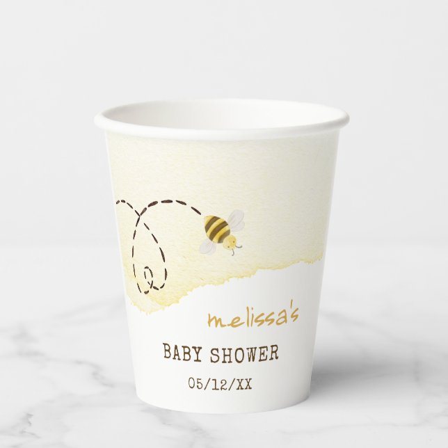 Sweet Bumble Bee Baby Shooting Cups Pappbecher (Vorderseite)