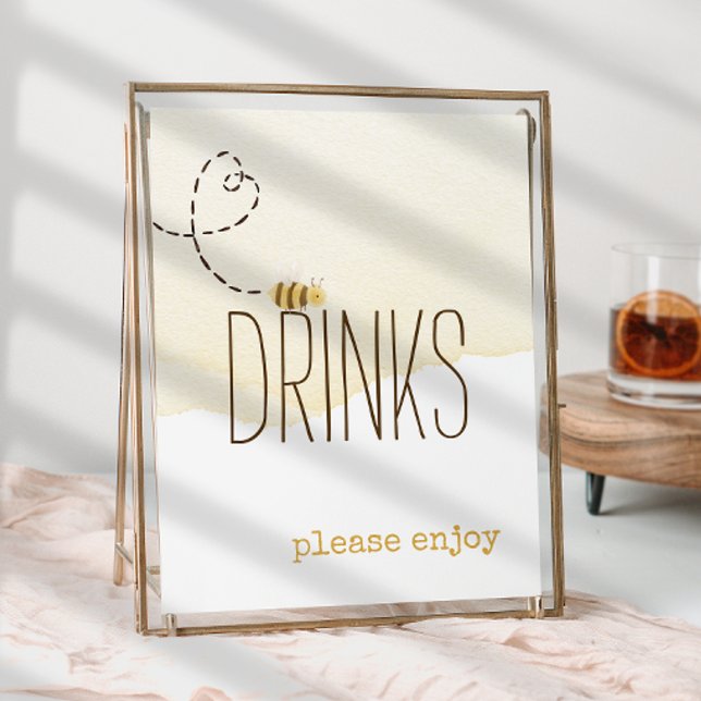 Sweet Bumble Bee Baby Shower Drinks Unterschreiben Poster (Von Creator hochgeladen)