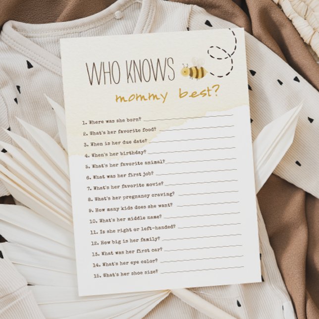 Sweet Bumble Bee, die Mommy Best Card kennt Einladung (Von Creator hochgeladen)