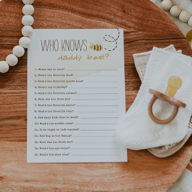 Sweet Bumble Bee Qui Connaît Papa Meilleure Carte (Créateur téléchargé)