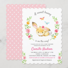 Sweet Bunny auf dem Weg Baby Girl Dusche Sprinkle Einladung