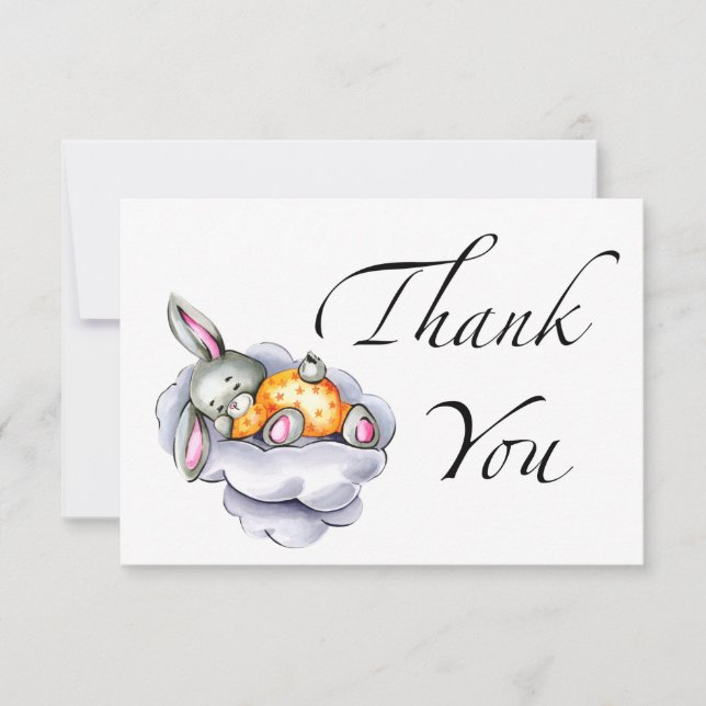 Sweet Bunny Baby Dusche Danke Karte (Vorderseite)