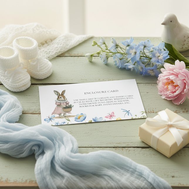 Sweet Bunny Elegant Floral Insert Card (Von Creator hochgeladen)
