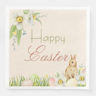 Sweet Bunny Happy Oster Floral Wasserfarbe Serviette