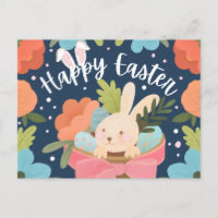 Sweet Bunny in Gift Basket "Happy Oaster"