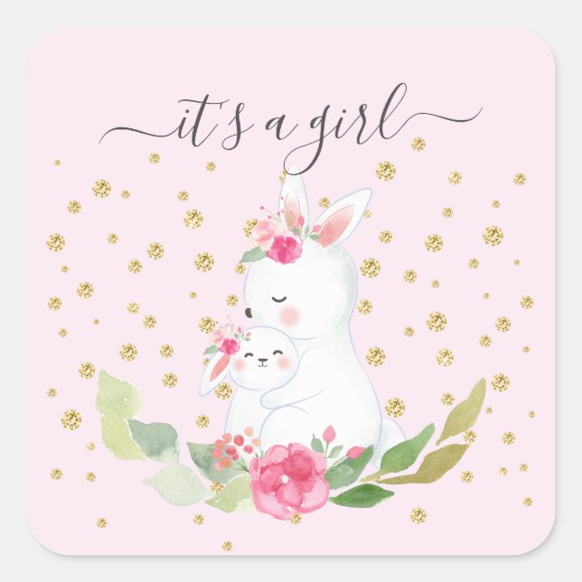 Sweet Bunny It'a Girl Fevor Sticker (Vorderseite)