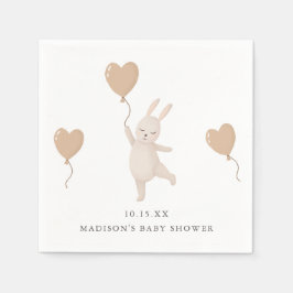 Sweet Bunny mit Heart Balloon Baby Dusche Serviette