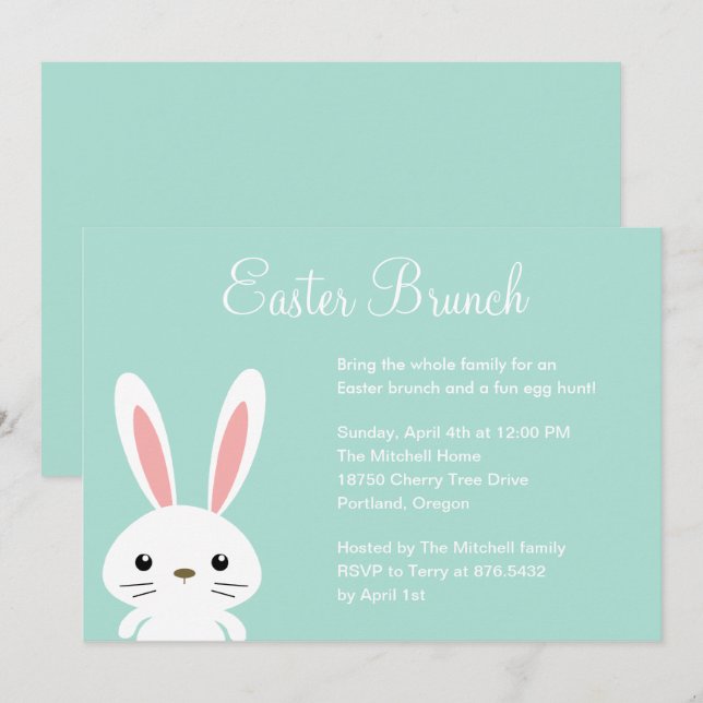 Sweet Bunny Oaster Party Einladung (Vorne/Hinten)