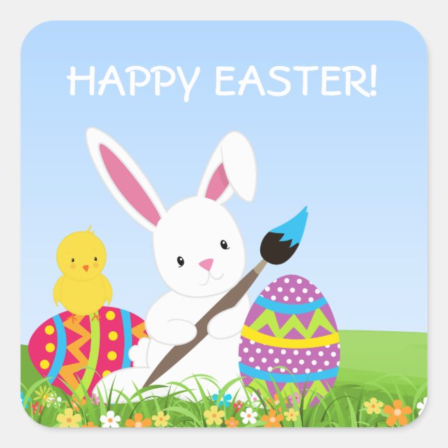 Sweet Bunny Paint Oaster Eggs Stickers (Vorderseite)