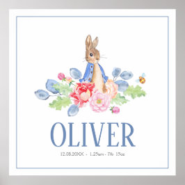 Sweet Bunny Rabbit | Individuelle Name New Baby Bi Poster