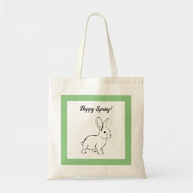 Sweet Bunny Rabbit, Niedlicher Frühling oder Oster Tragetasche (Vorne)