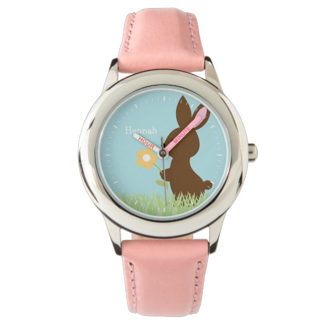Sweet Bunny Rabbit Personalisiert Armbanduhr (Vorderseite)
