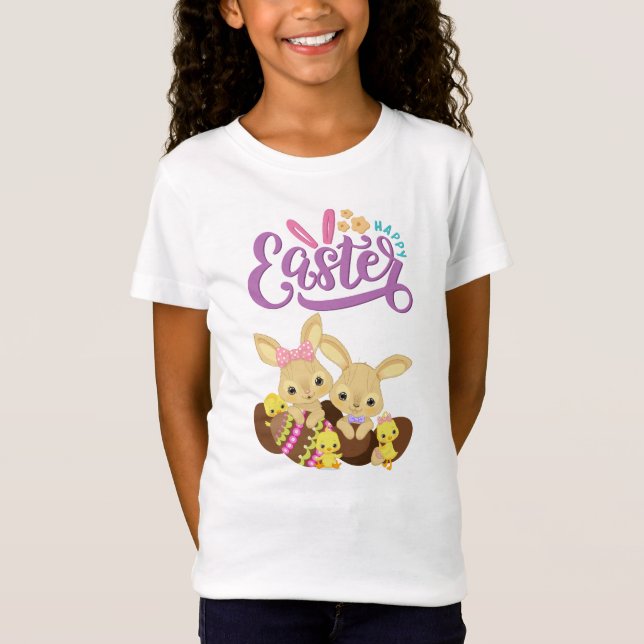 Sweet Bunny Twins & Chicks "Happy Oaster" T-Shirt  (Vorderseite)