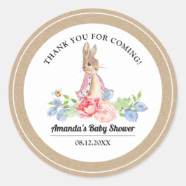 Sweet Bunny Vielen Dank Baby Dusche Gefallen Runder Aufkleber