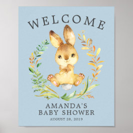 Sweet Bunny Welcome Baby Shower Poster