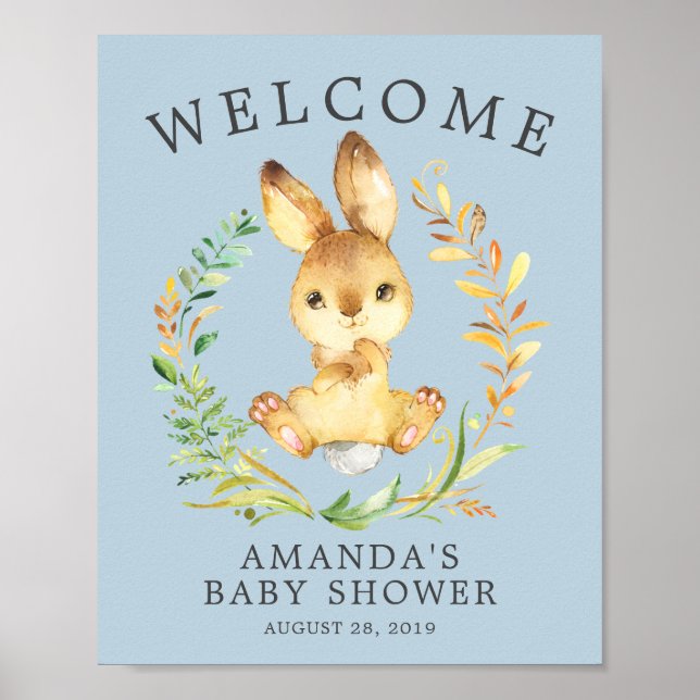 Sweet Bunny Welcome Baby Shower Poster (Vorne)