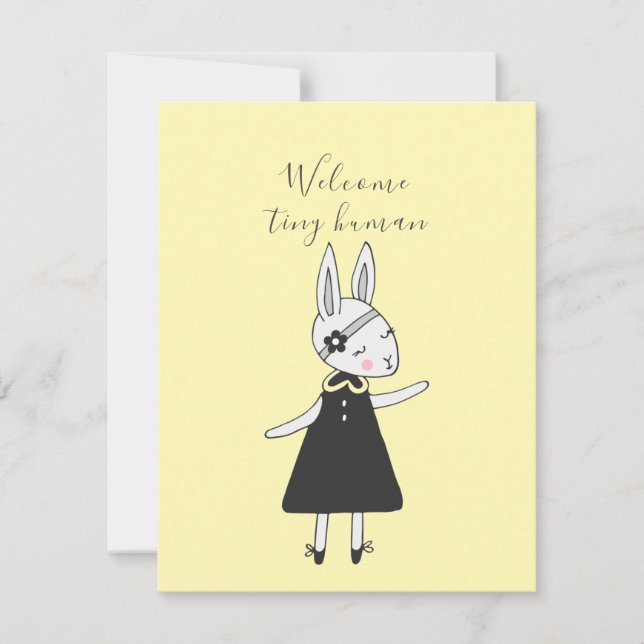 Sweet Bunny Willkommen Neue Babykarte (Vorderseite)