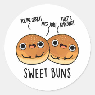 Sweet Buns Funny Baking Puff Runder Aufkleber