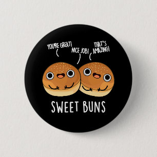 Sweet Buns Funny Baking Puppe Dark BG Button
