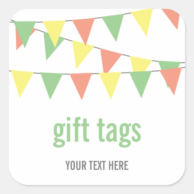 Sweet Bunting (Geschenkartikel, Duschen und Gastge Quadratischer Aufkleber (Vorderseite)
