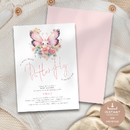 Sweet Butterfly ist unterwegs mit einer Baby-Dusch Einladung