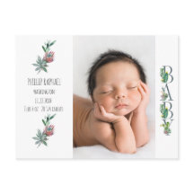 Sweet Cactus Baby Birth Foto Ankündigung