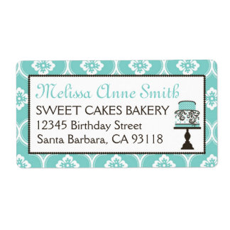 Sweet Cake Business Expédition Étiquette Turq