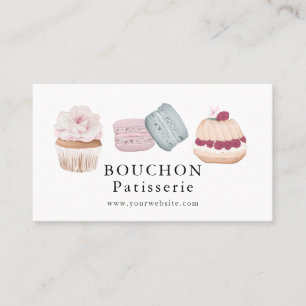 Sweet Cake Macaron Cupcake Weißes Bäckerei Visitenkarte