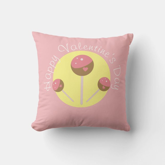 Sweet Cake Pop Valentines Pink Kissen (Vorderseite)