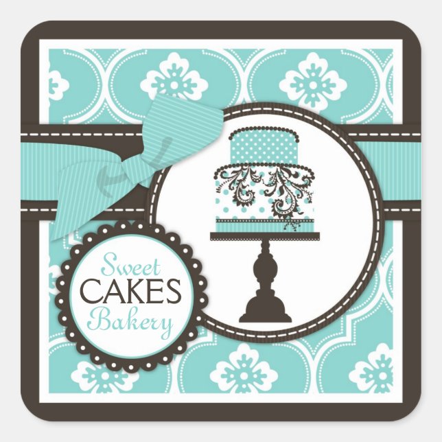 Sweet Cake Sticker Business Sticker Turq (Vorderseite)