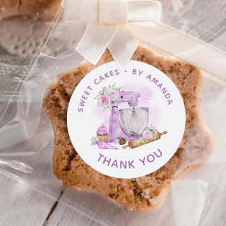 Sweet Cakes Lila Danke Runder Aufkleber