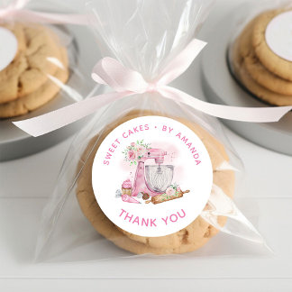 Sweet Cakes Pink Danke Runder Aufkleber