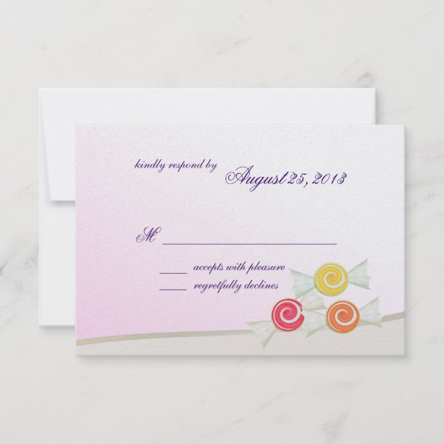 Sweet Candy Bat Mitzvah Response Card RSVP Karte (Vorderseite)