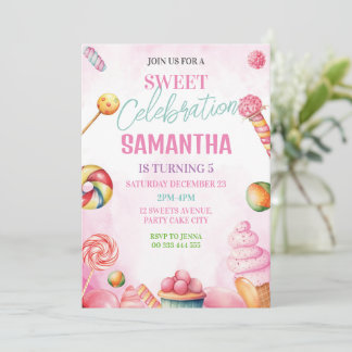 Sweet Candy Birthday Girl Einladung