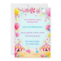 Sweet Candy Carnival Annival Fête Invitation