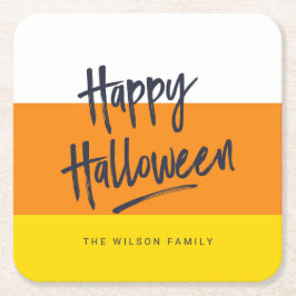 Sweet Candy Corn Happy Halloween Rechteckiger Pappuntersetzer