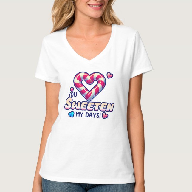 Sweet Candy Heart Design T-Shirt (Vorderseite)