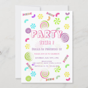 Sweet Candy Invitations d'anniversaire