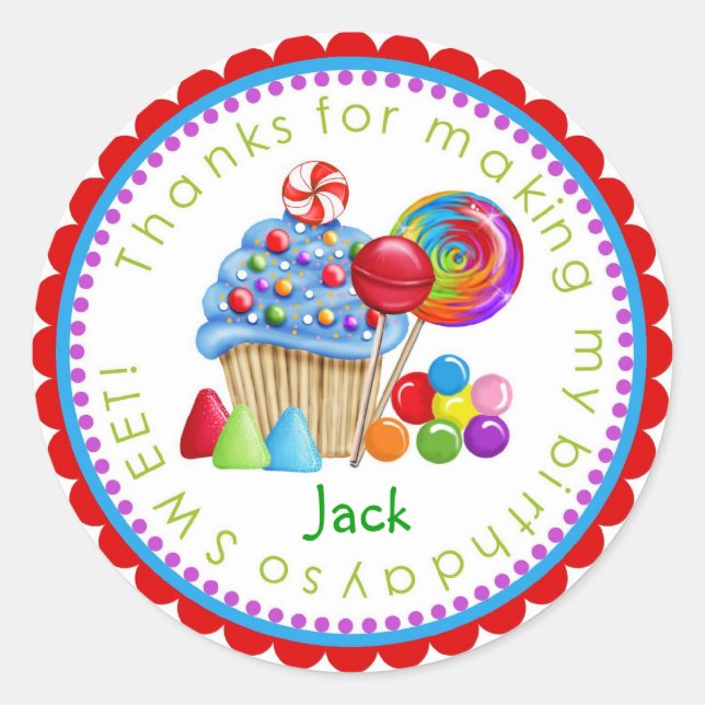 Sweet Candy Land Cupcake Lollipop Stickers (Vorderseite)