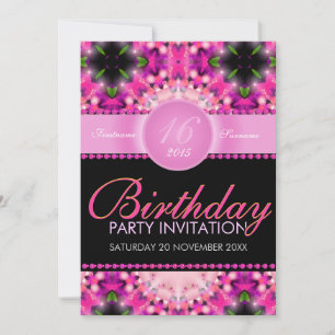 Sweet Candy Pink Girly Einladungen zum 16. Geburts