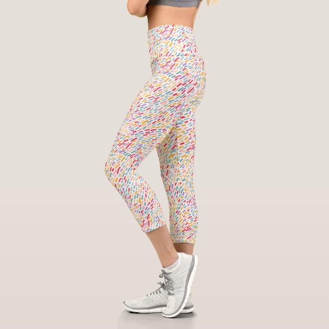 Sweet Candy Sprinkle Muster Capri Leggings (Links)