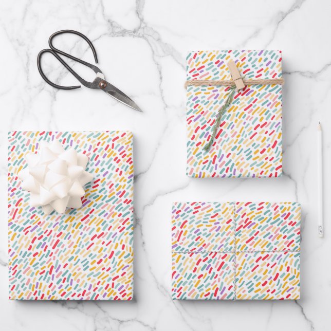 Sweet Candy Sprinkle Muster Geschenkpapier Set (Vorderseite)