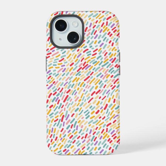 Sweet Candy Sprinkle Muster iPhone 15 Hülle (Rückseite)