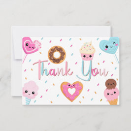 Sweet Candy Sprinkles Donut Baby Dusche Vielen Dan Dankeskarte